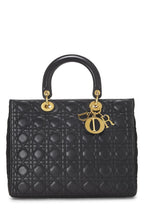 Dior,  Black Cannage Leather Lady Dior Large, Black