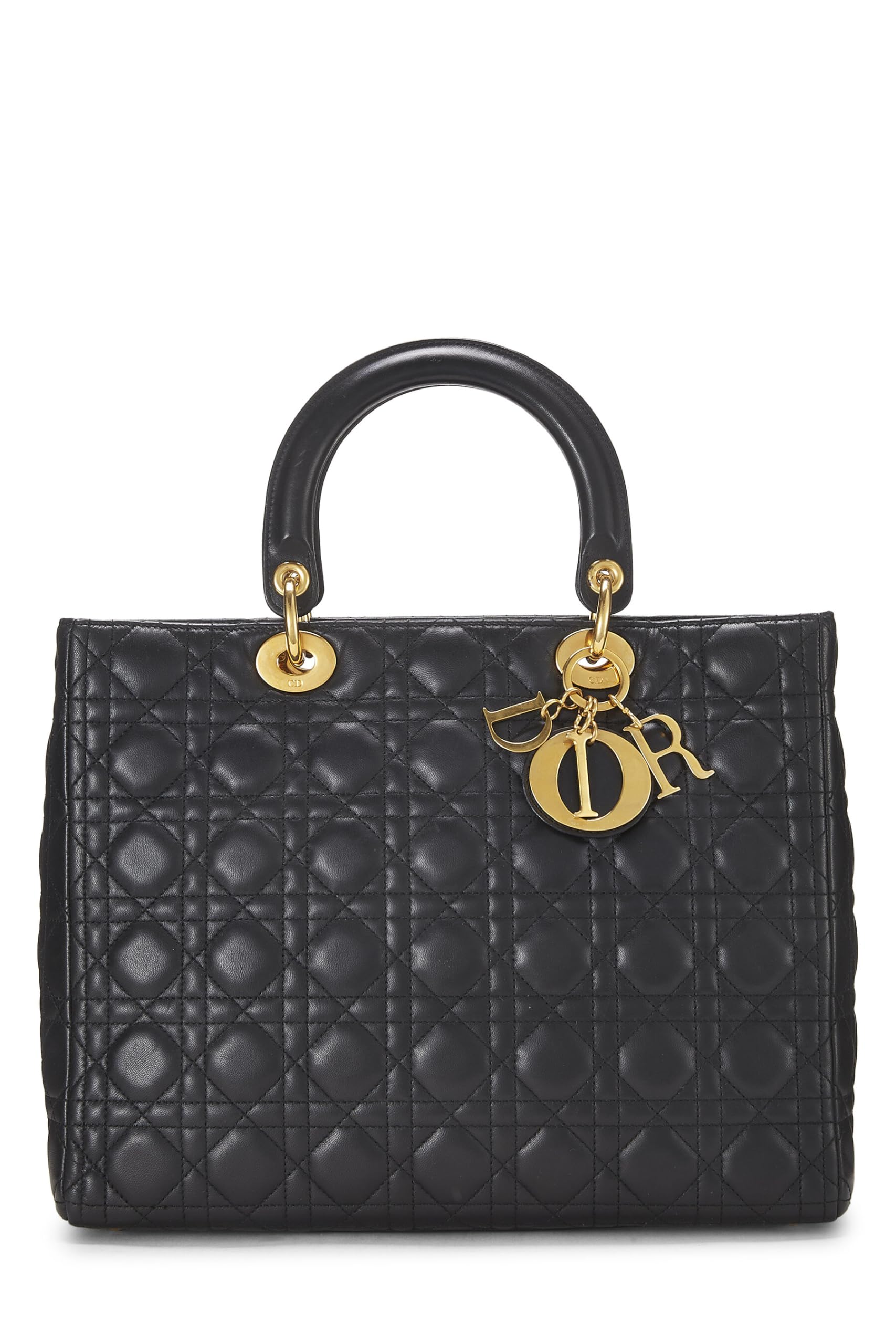 Dior,  Black Cannage Leather Lady Dior Large, Black
