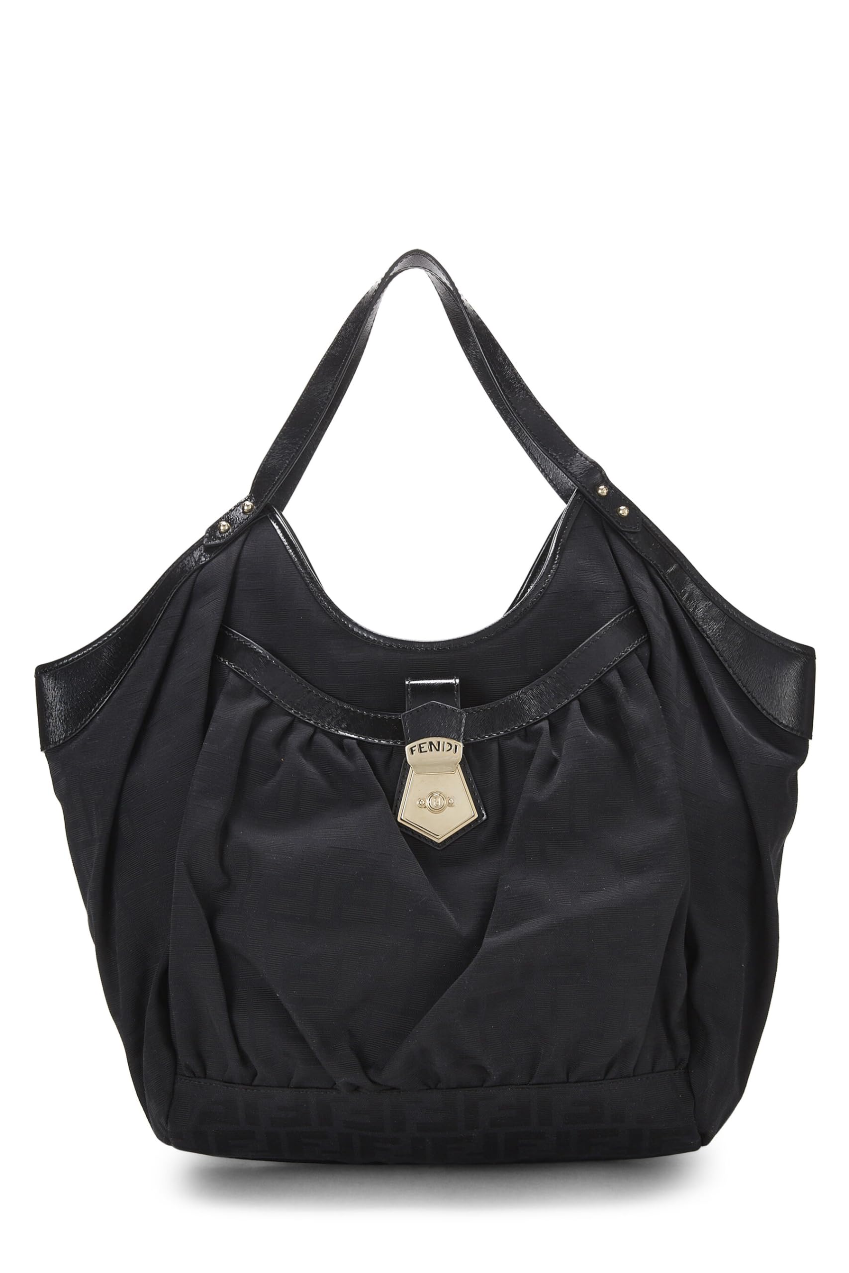 Fendi,  Black Zucca Canvas Chef Pocket Tote Large, Black