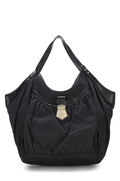 Fendi,  Black Zucca Canvas Chef Pocket Tote Large, Black
