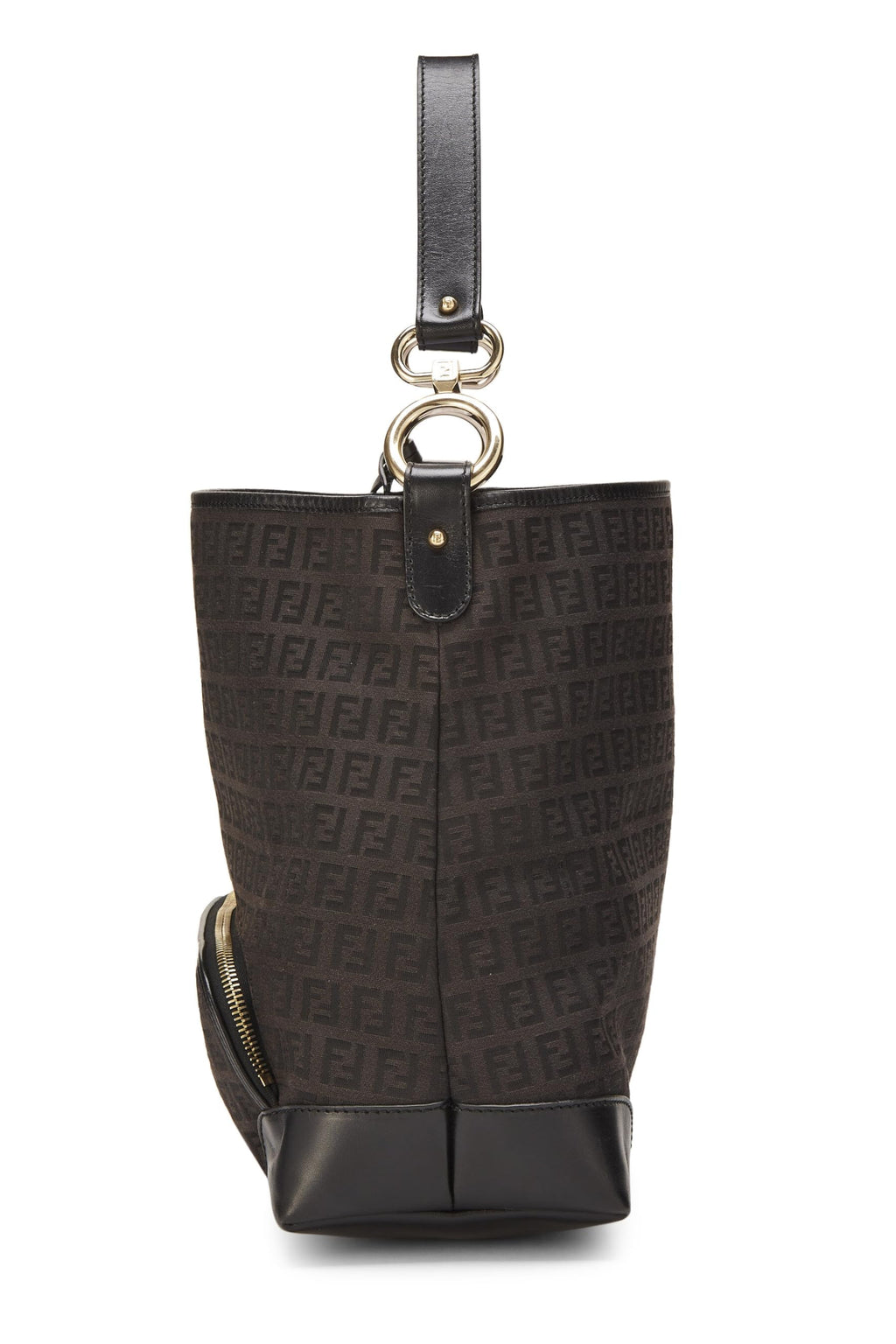 Fendi,  Black Zucchino Canvas Hobo, Black