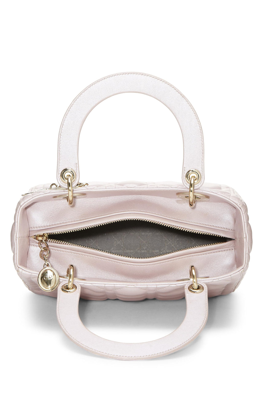 Dior,  Pearly Pink Cannage Quilted Lambskin Lady Dior Medium, Pink