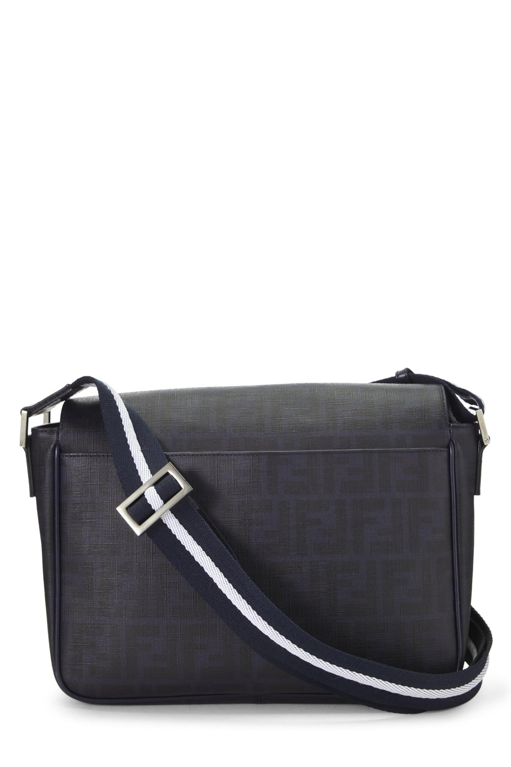 Fendi,  Navy Zucca Coated Canvas Messenger Large, Navy