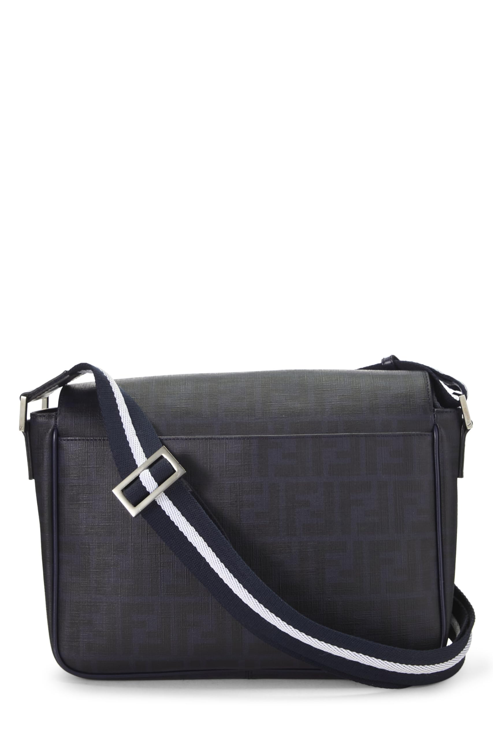Fendi,  Navy Zucca Coated Canvas Messenger Large, Navy