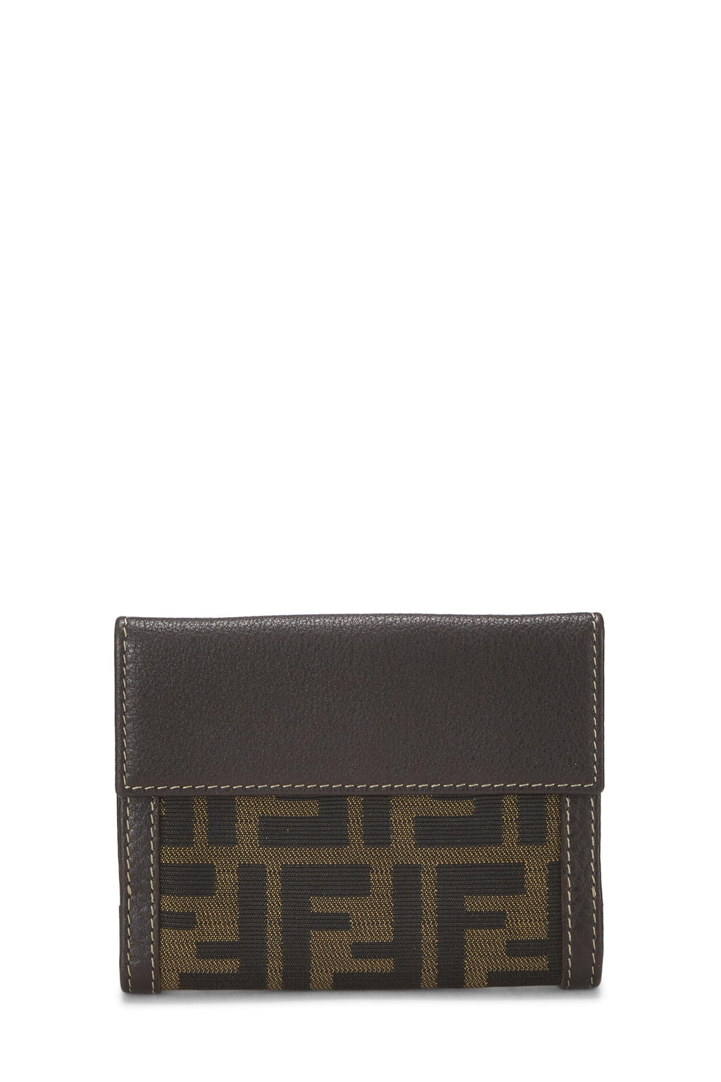 Fendi,  Brown Zucca Canvas Compact Wallet, Brown