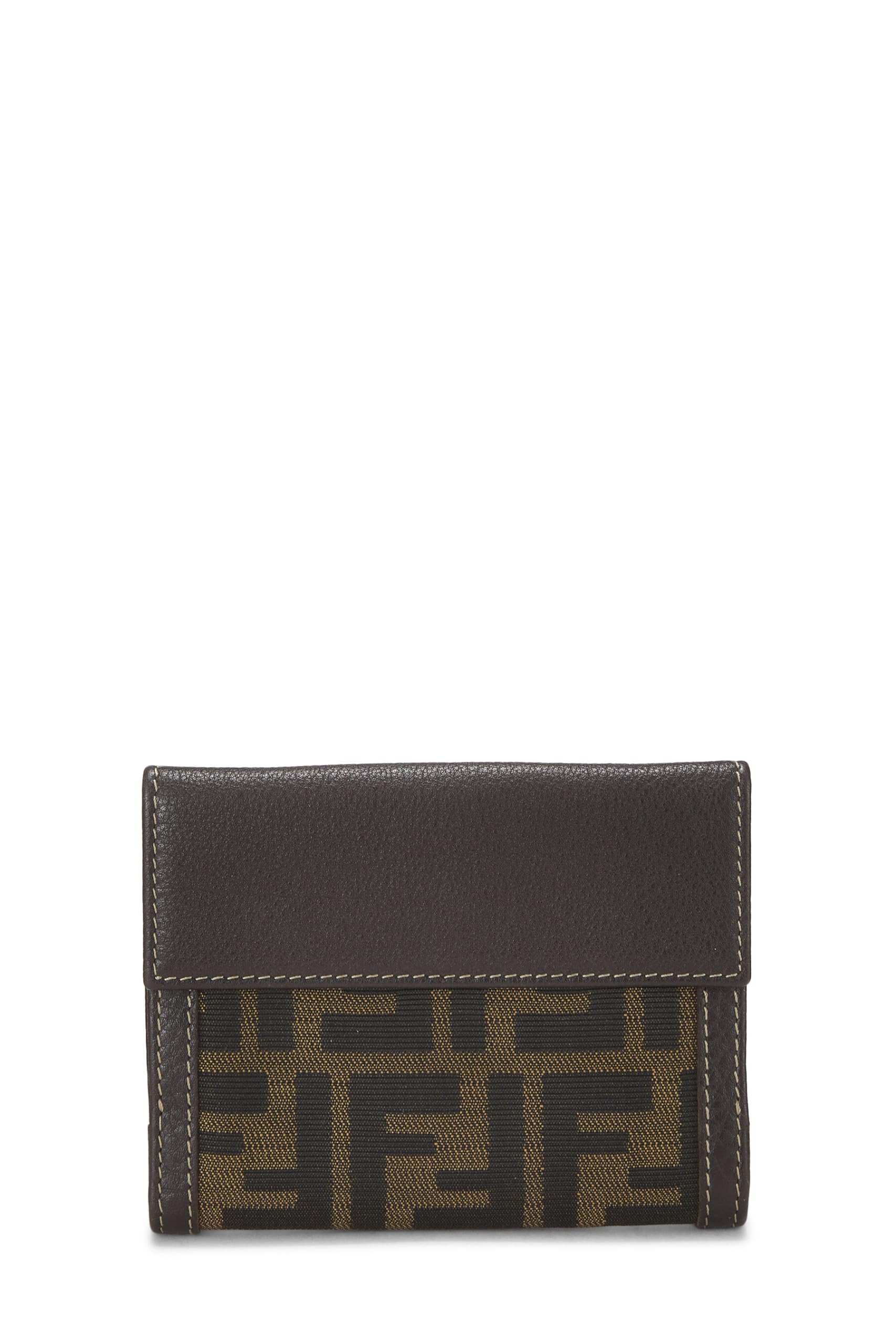 Fendi,  Brown Zucca Canvas Compact Wallet, Brown