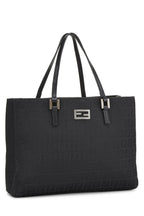 Fendi,  Black Zucchino Canvas Tote Small, Black