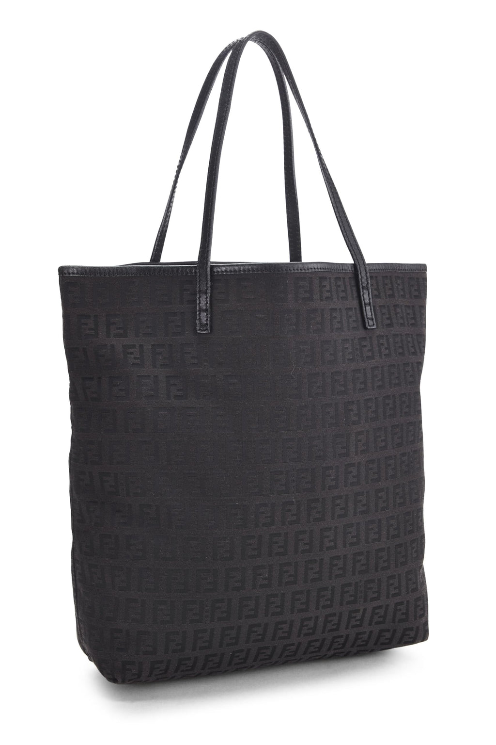 Fendi,  Black Zucchino Canvas Tote Small, Black