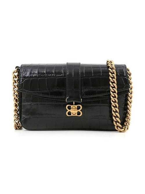 Balenciaga BB Logo Buckle Flap XS Shoulder Bag Black