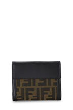 Fendi,  Brown Zucca Canvas Compact Wallet, Brown