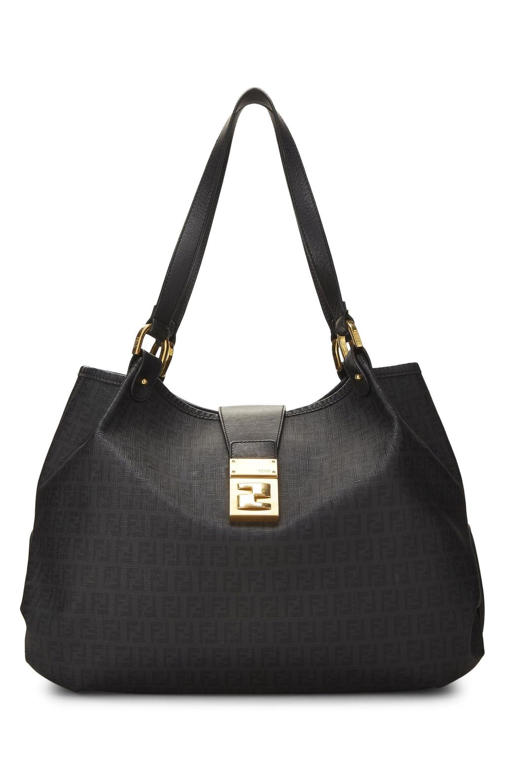 Fendi,  Black Zucchino Chiusura Tote, Black