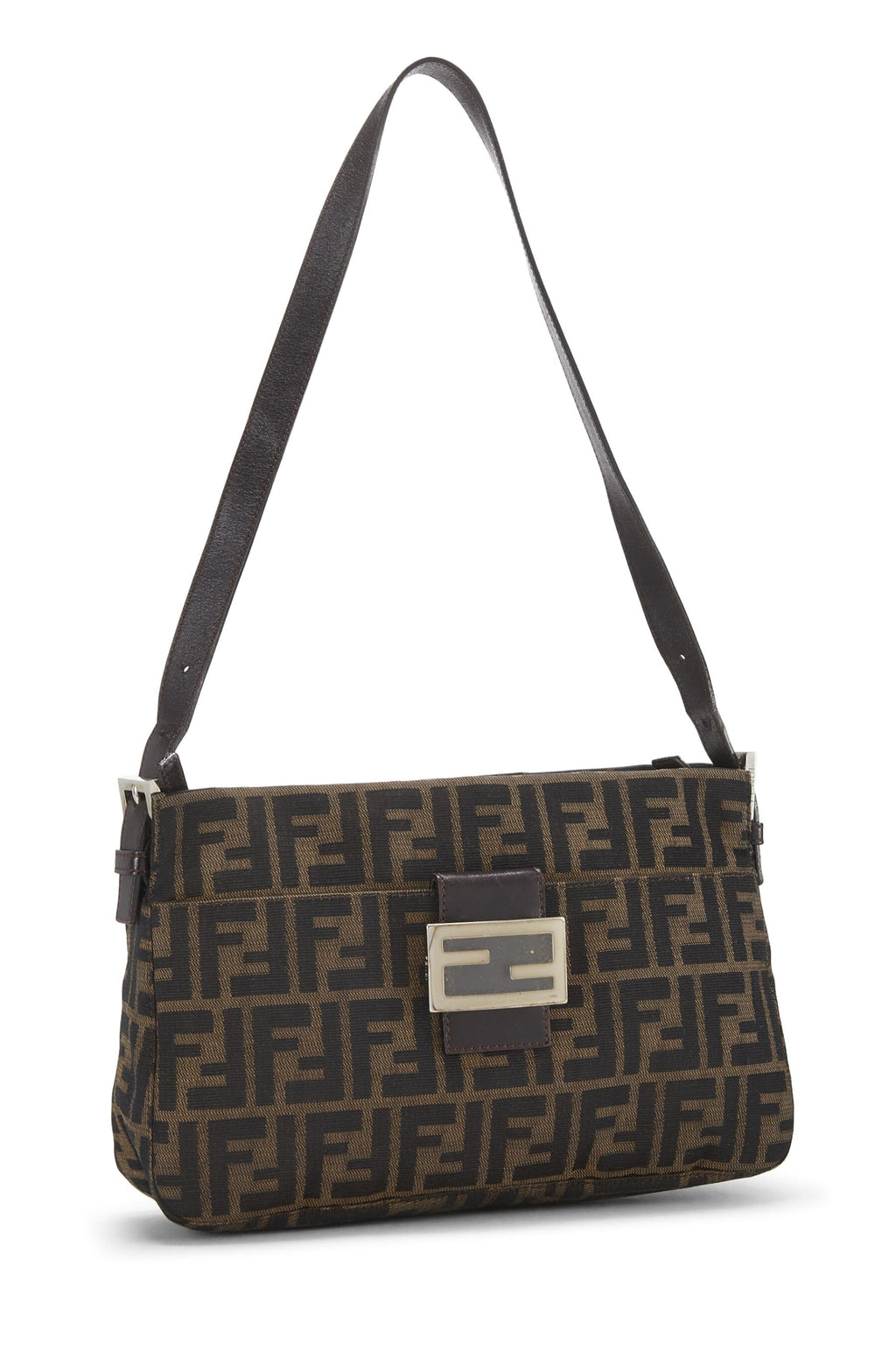 Fendi,  Brown Zucca Canvas Shoulder Bag, Brown