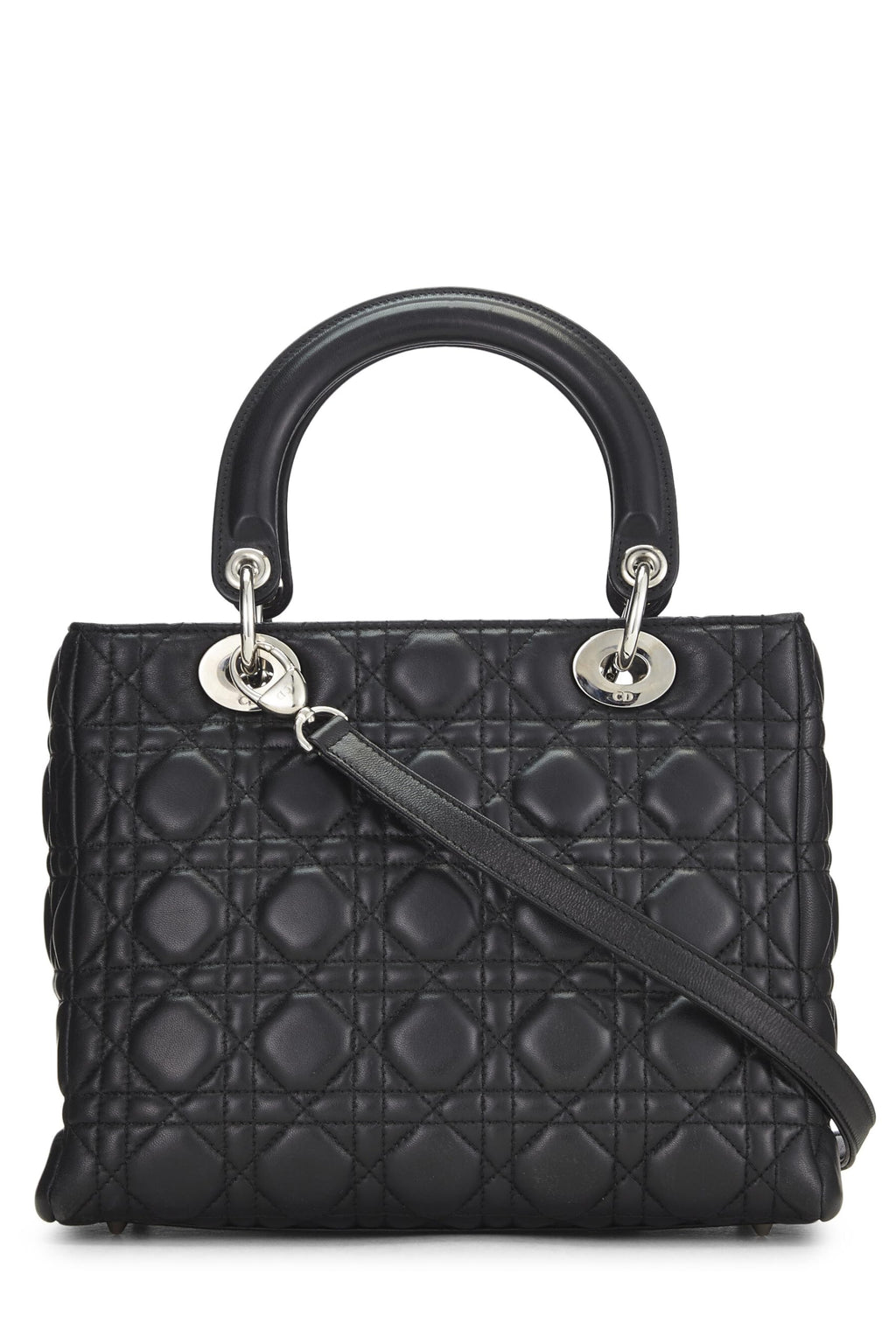 Dior,  Black Cannage Quilted Lambskin Lady Dior Medium, Black