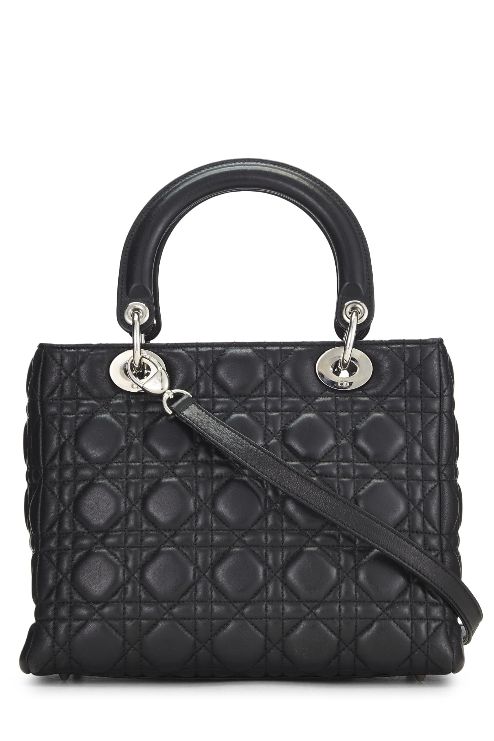 Dior,  Black Cannage Quilted Lambskin Lady Dior Medium, Black