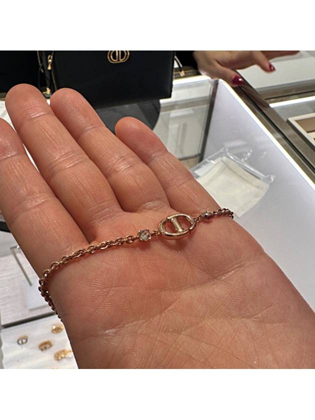 CD Navy Crystal Necklace Pink Dior