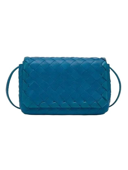 Bottega Veneta Mini Intrecciato Cross Bag Blue
