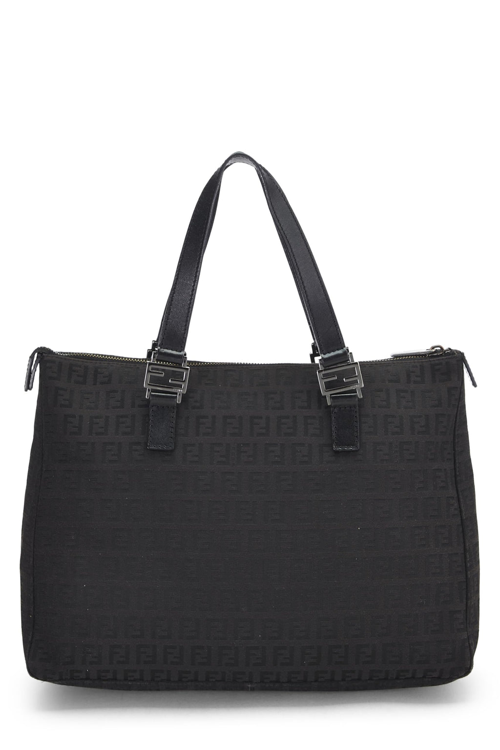 Fendi,  Black Zucchino Canvas Tote Small, Black