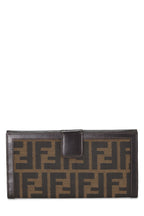 Fendi,  Brown Zucca Canvas Long Wallet, Brown
