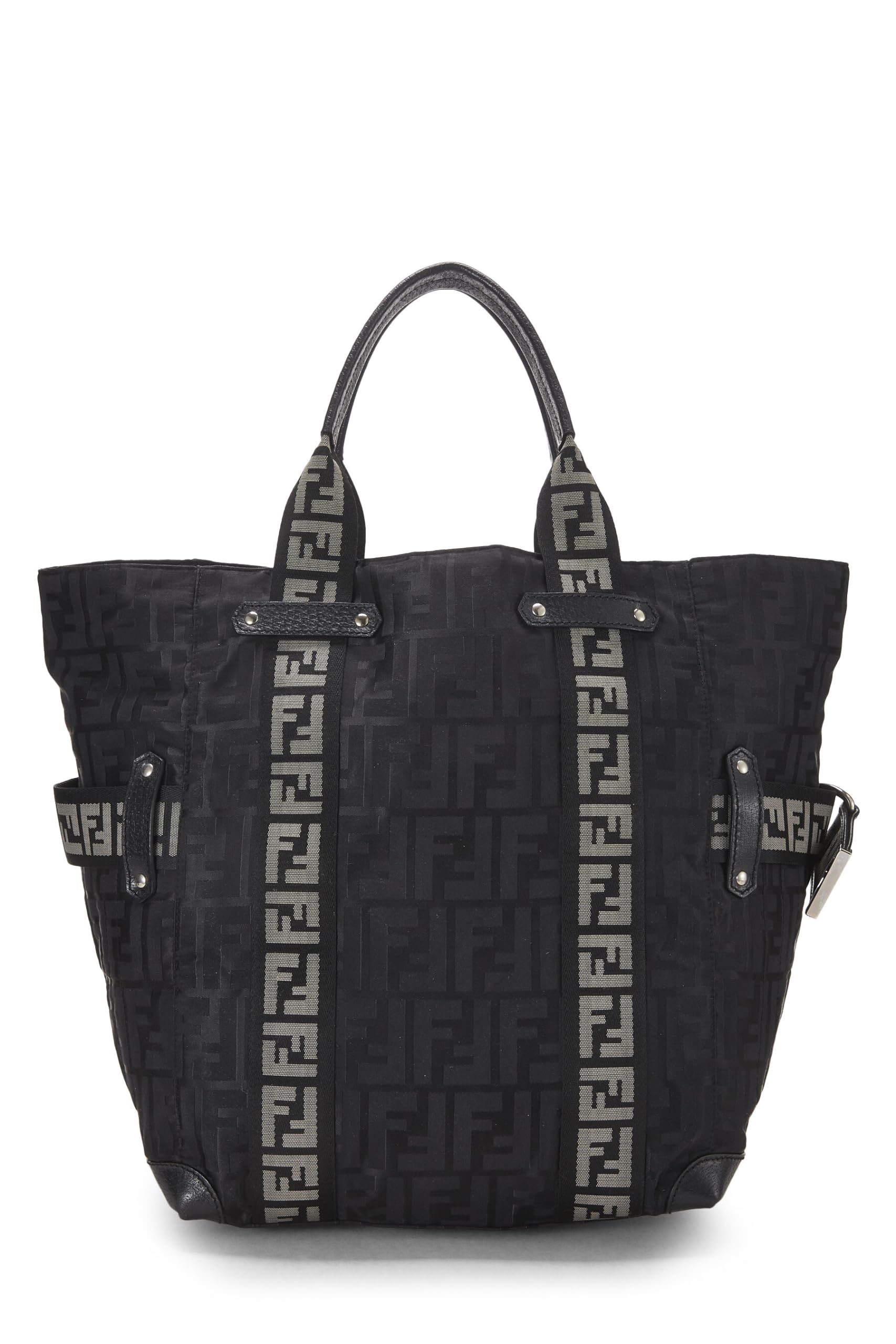 Fendi,  Black Zucca Nylon Tote, Black