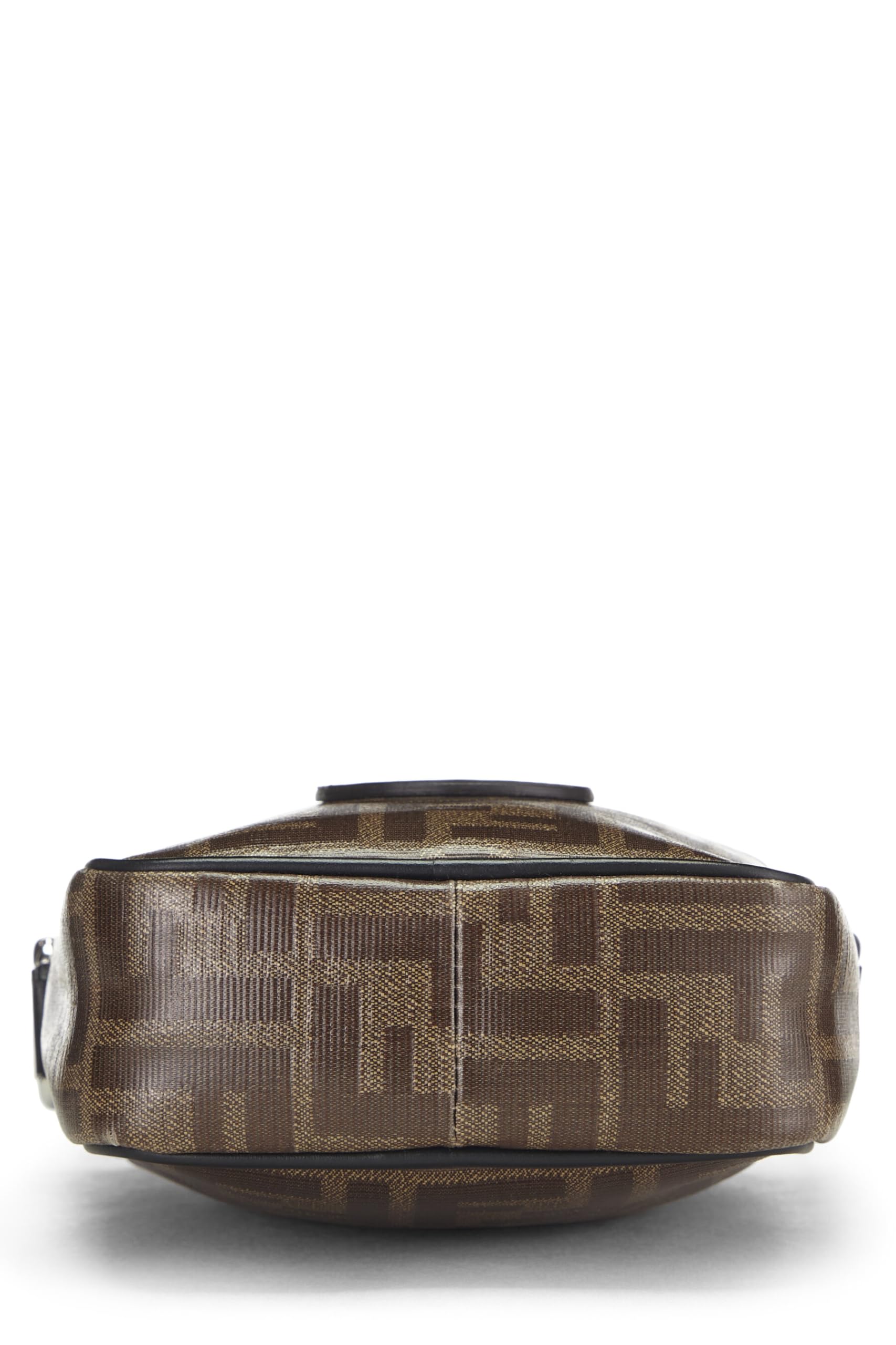 Fendi,  Black & Brown Zucca Coated Canvas Crossbody Bag, Black