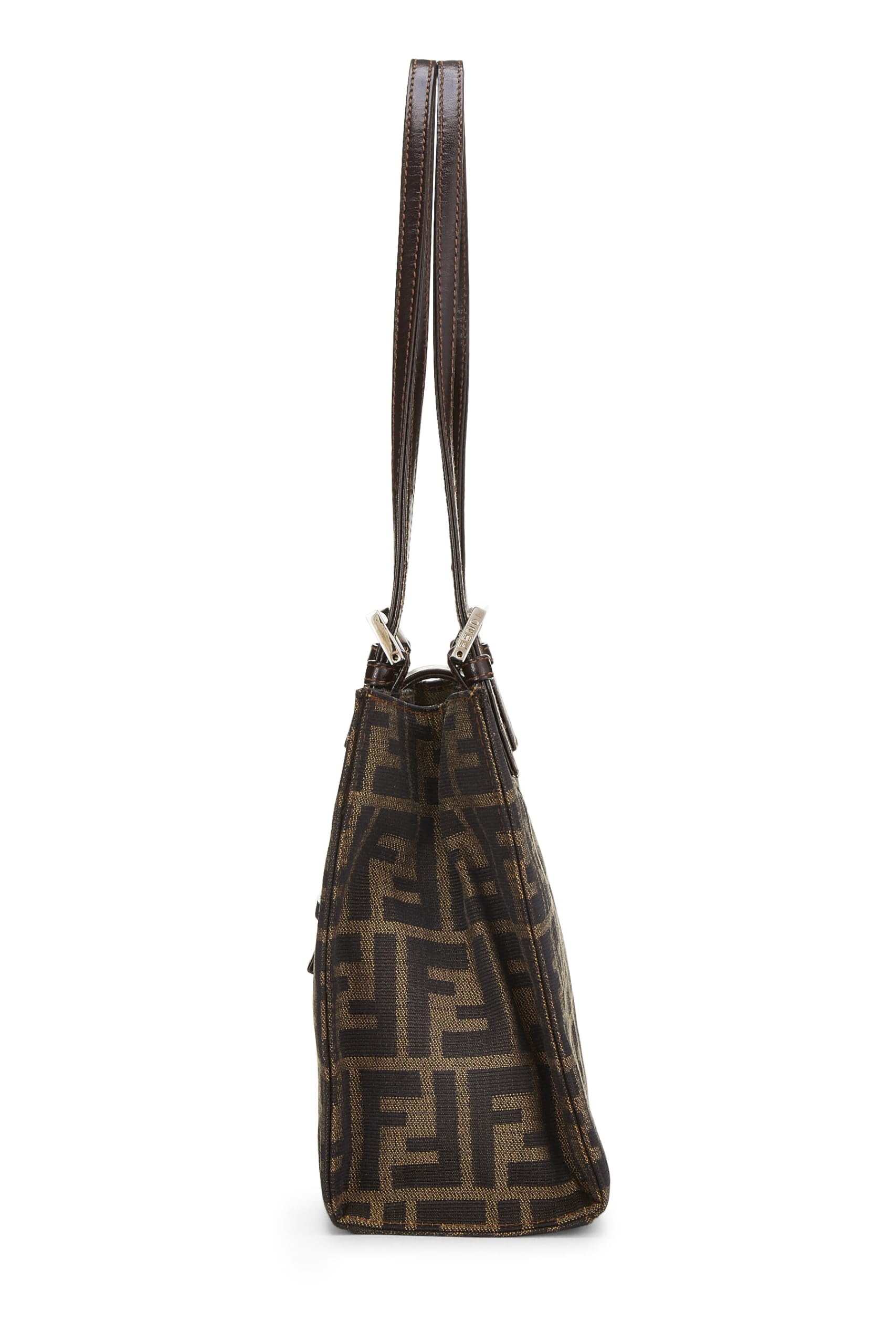 Fendi,  Brown Zucca Canvas Shopping Tote Small, Brown