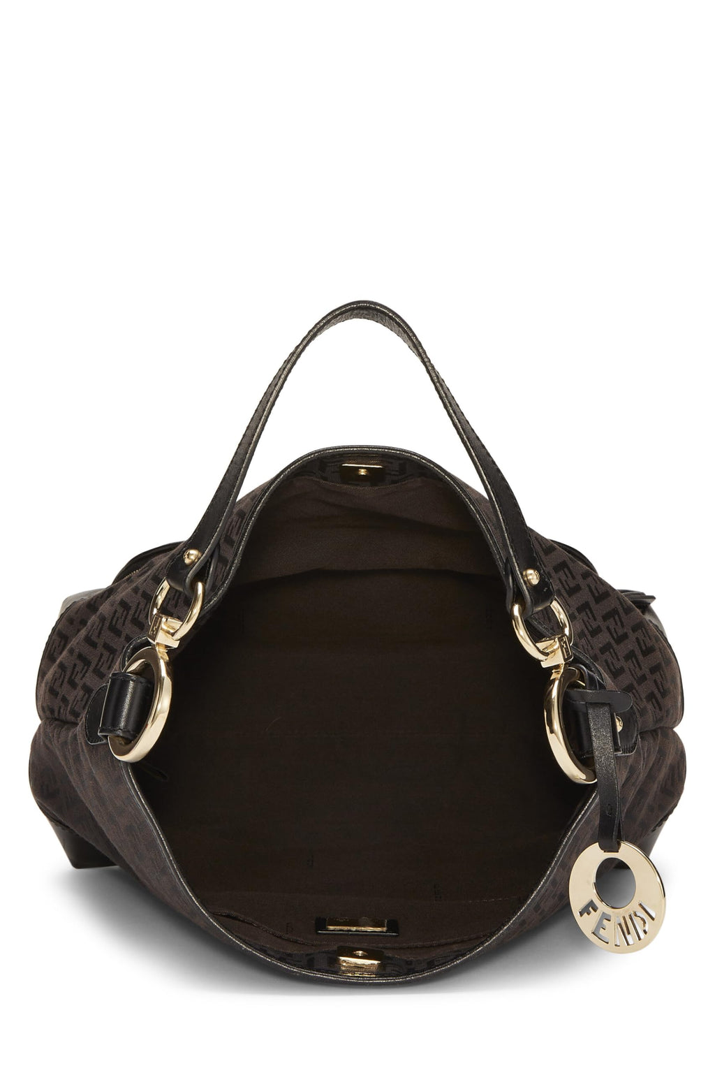 Fendi,  Black Zucchino Canvas Hobo, Black