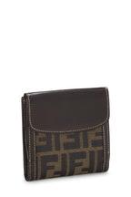 Fendi,  Brown Zucca Canvas Compact Wallet, Brown