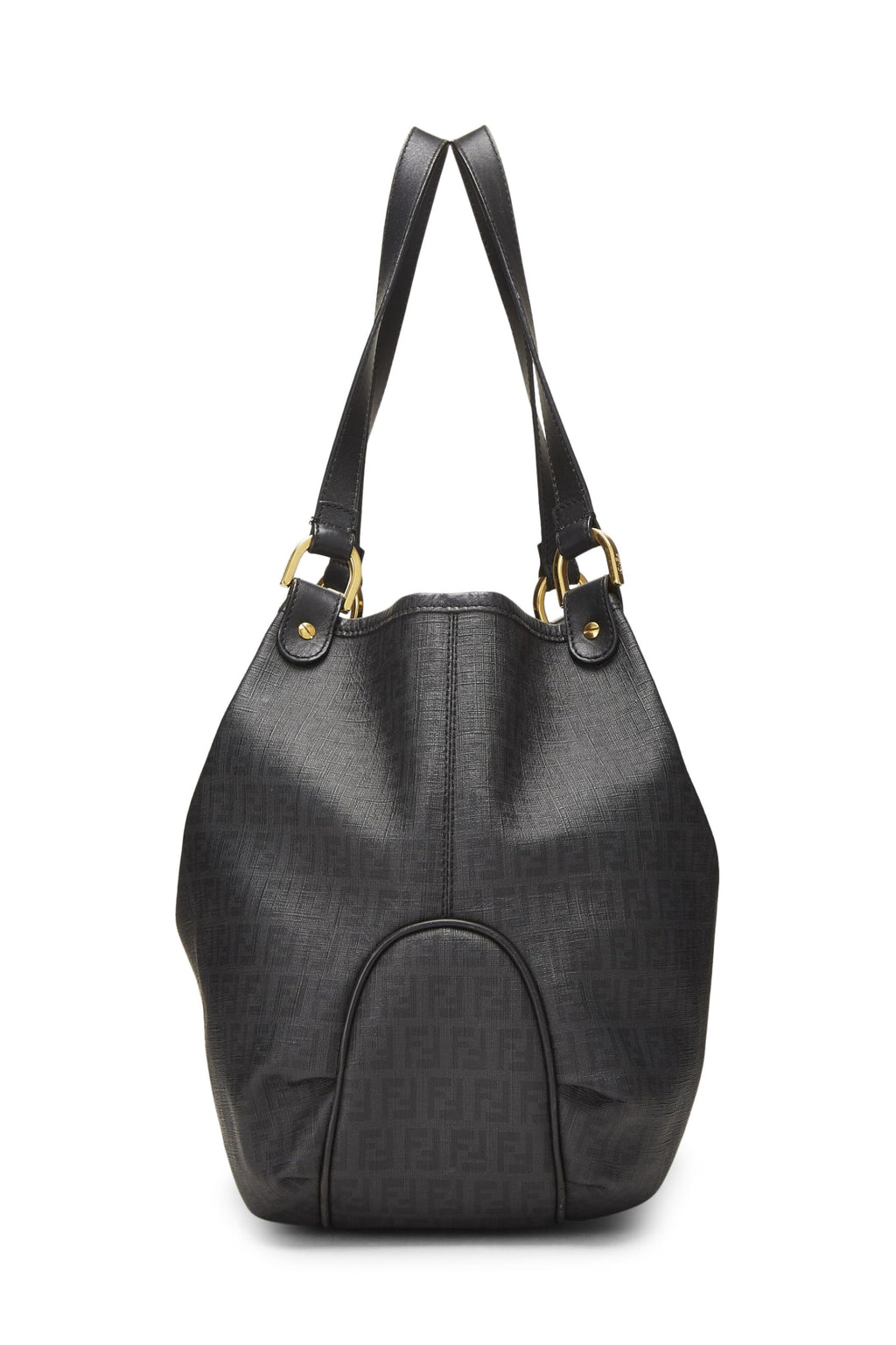 Fendi,  Black Zucchino Chiusura Tote, Black