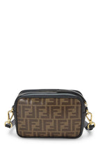 FENDI,  Black Zucca Coated Canvas Camera Bag Mini, Brown
