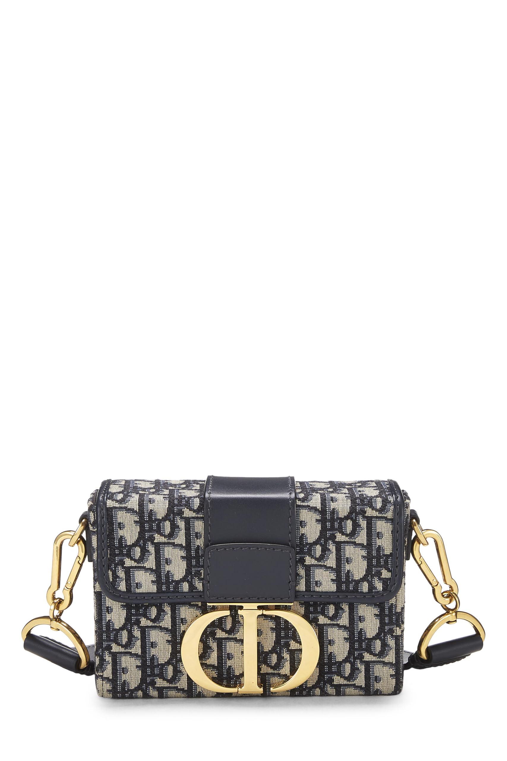 Dior,  Navy Oblique Jacquard 30 Montaigne Box Bag, Navy