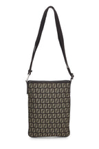 Fendi,  Brown Zucchino Canvas Crossbody, Brown