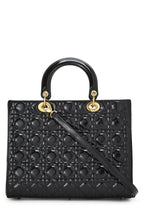 Dior,  Black Cannage Patent Leather Lady Dior Large, Black