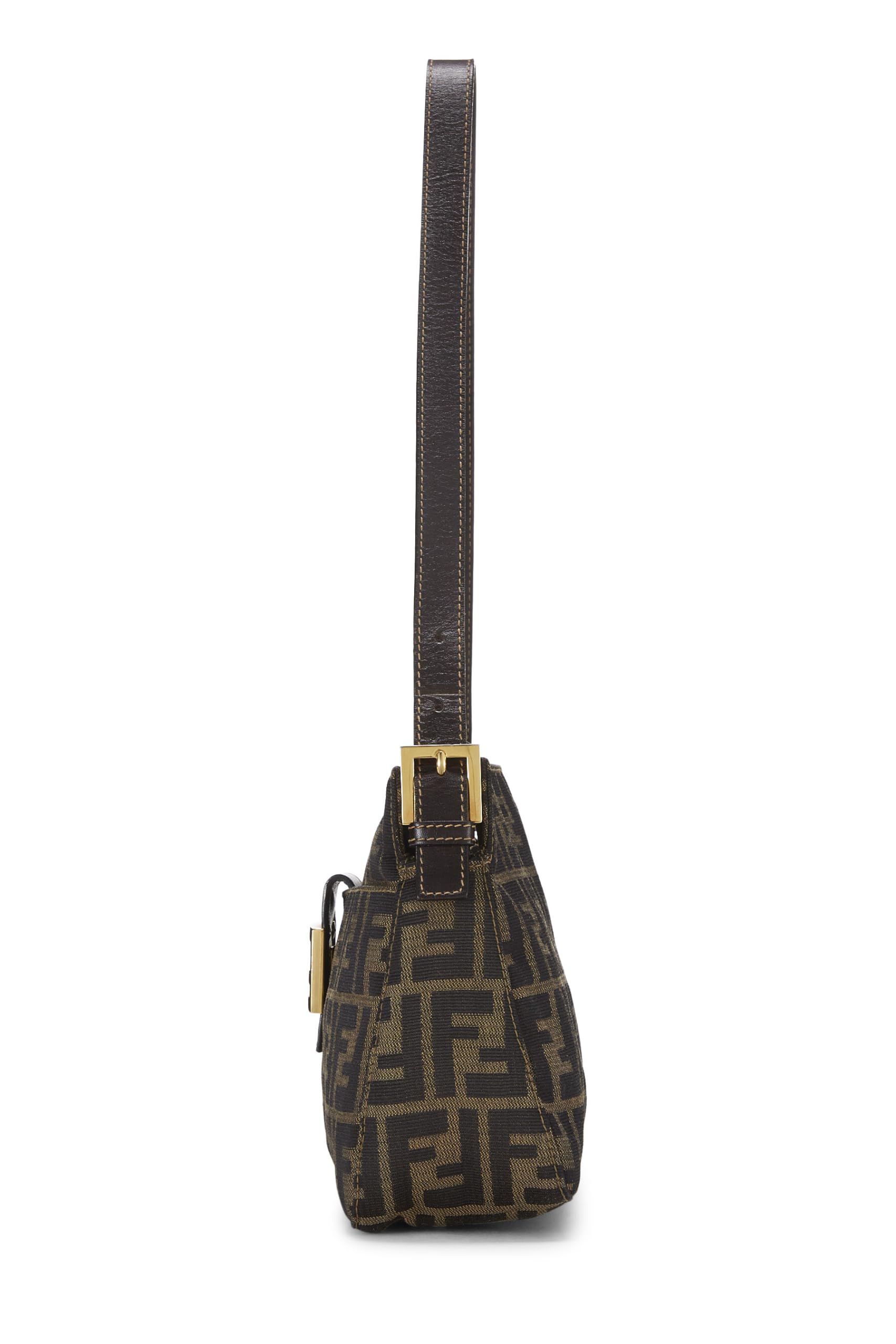 Fendi,  Brown Zucca Canvas Shoulder Bag, Brown