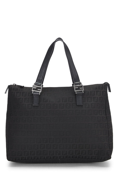 Fendi,  Black Zucchino Canvas Tote Small, Black