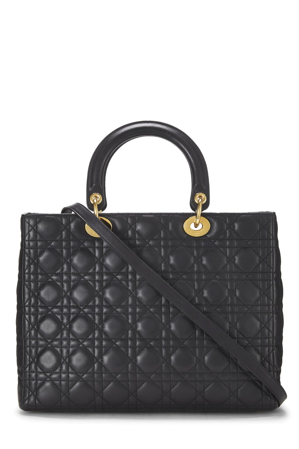 Dior,  Black Cannage Leather Lady Dior Large, Black