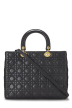 Dior,  Black Cannage Leather Lady Dior Large, Black