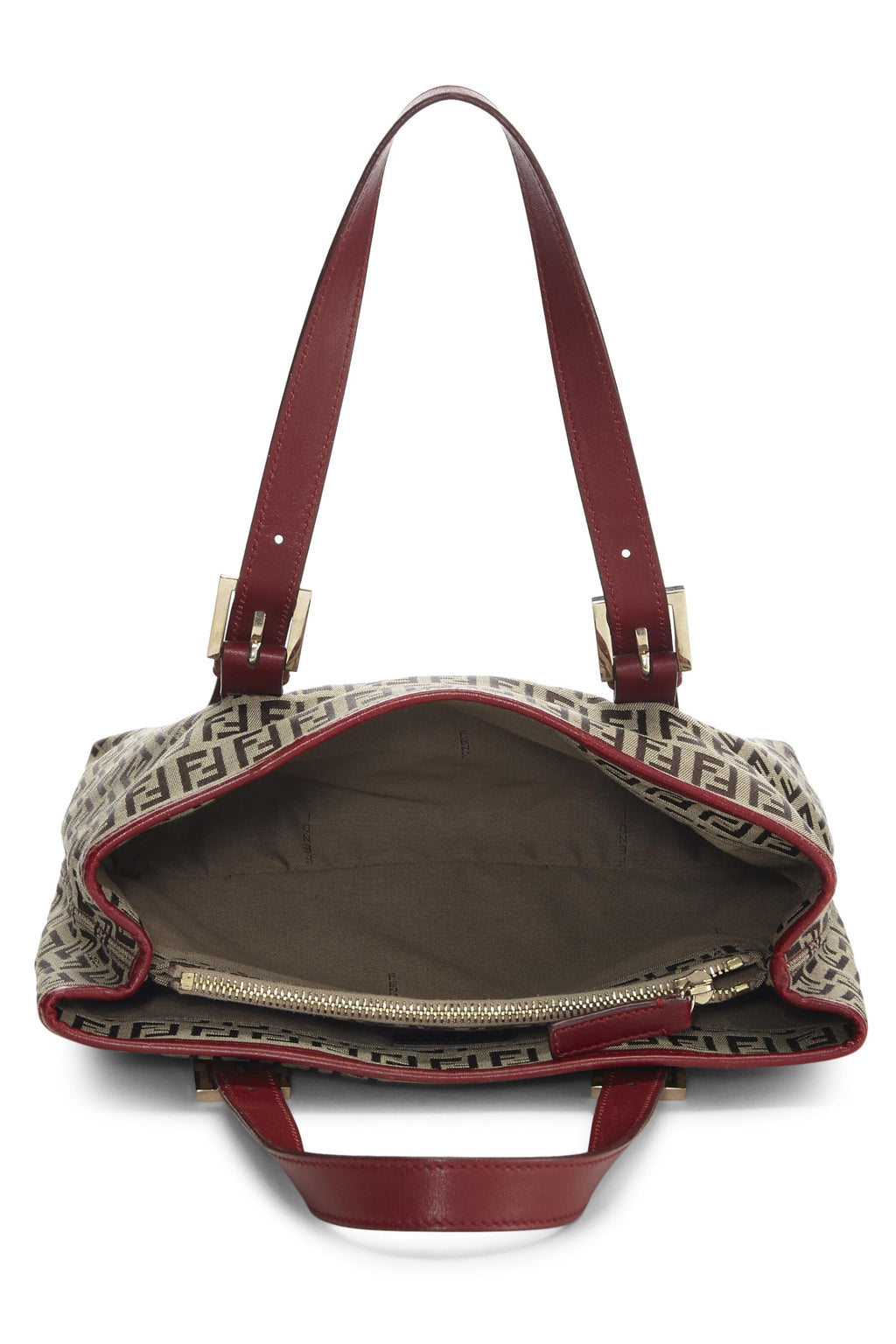 Fendi,  Red Zucchino Canvas Handbag, Red