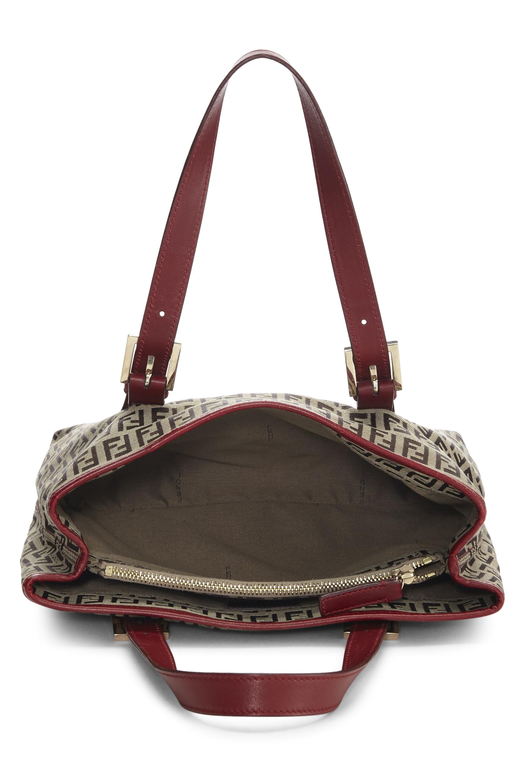 Fendi,  Red Zucchino Canvas Handbag, Red