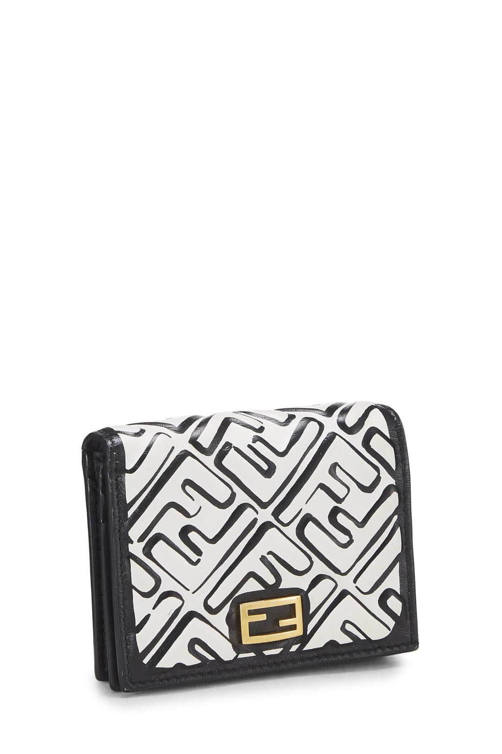 Fendi,  Joshua Vides x Fendi Black & White Zucca Embossed Compact Wallet, Multi