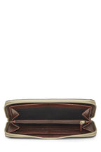 Fendi,  Brown Zucchino Coated Canvas Zip Around Wallet, Brown