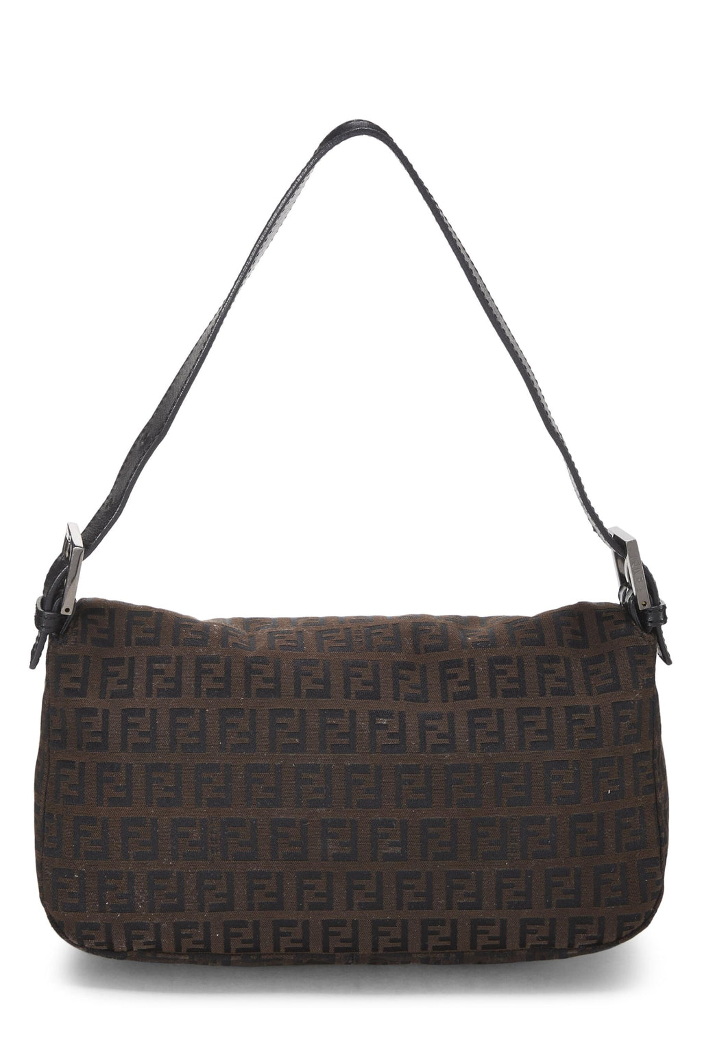 Fendi,  Black Nylon Zucchino Shoulder Bag, Brown