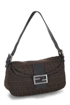 Fendi,  Black Nylon Zucchino Shoulder Bag, Brown