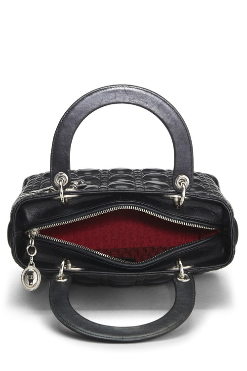 Dior,  Black Cannage Quilted Lambskin Lady Dior Medium, Black