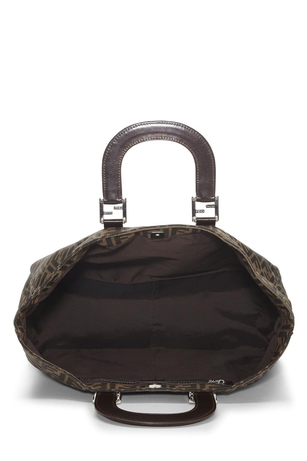 Fendi,  Brown Zucca Canvas Handbag Large, Brown
