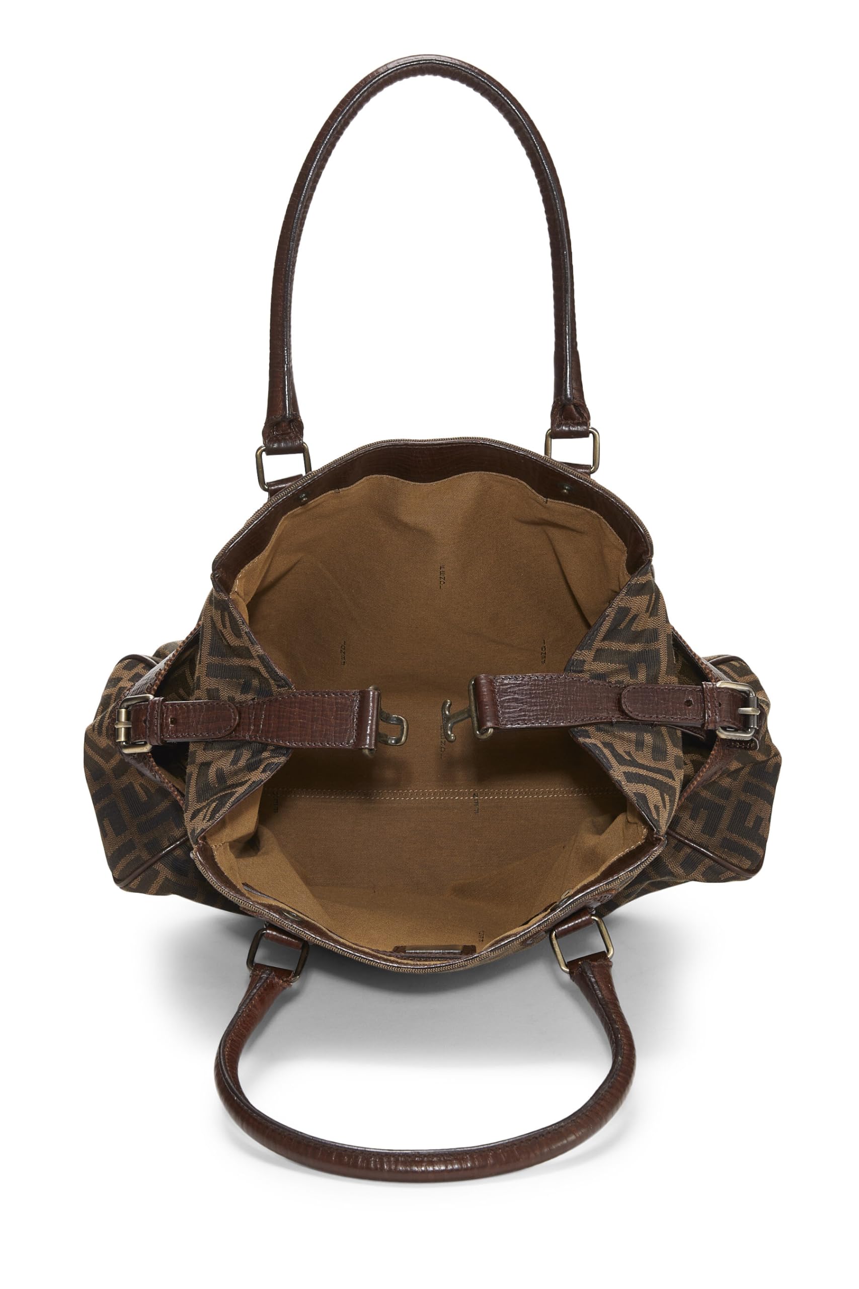Fendi,  Brown Zucca Velour Bag Du Jour Small, Brown