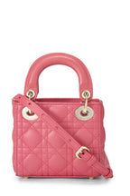 Dior,  Pink Lambskin Leather Lady Dior Micro, Pink