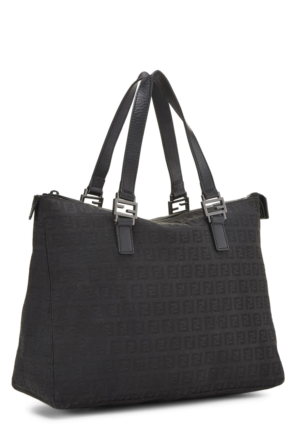 Fendi,  Black Zucchino Canvas Tote, Black