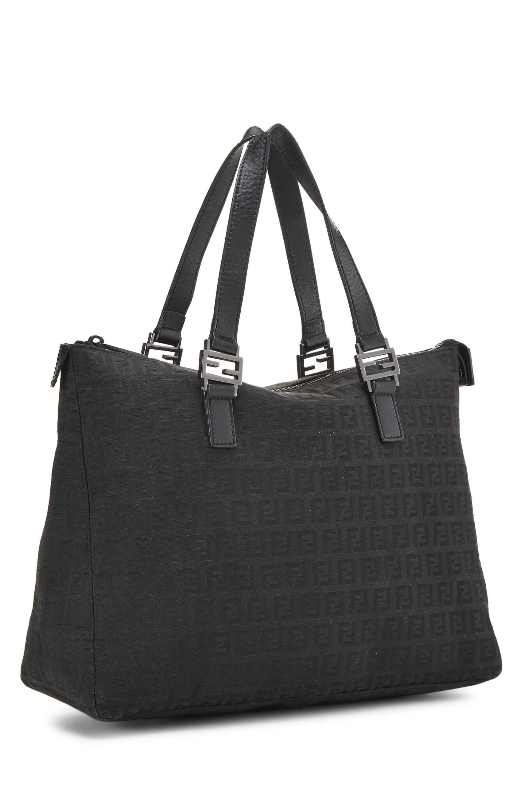 Fendi,  Black Zucchino Canvas Tote, Black