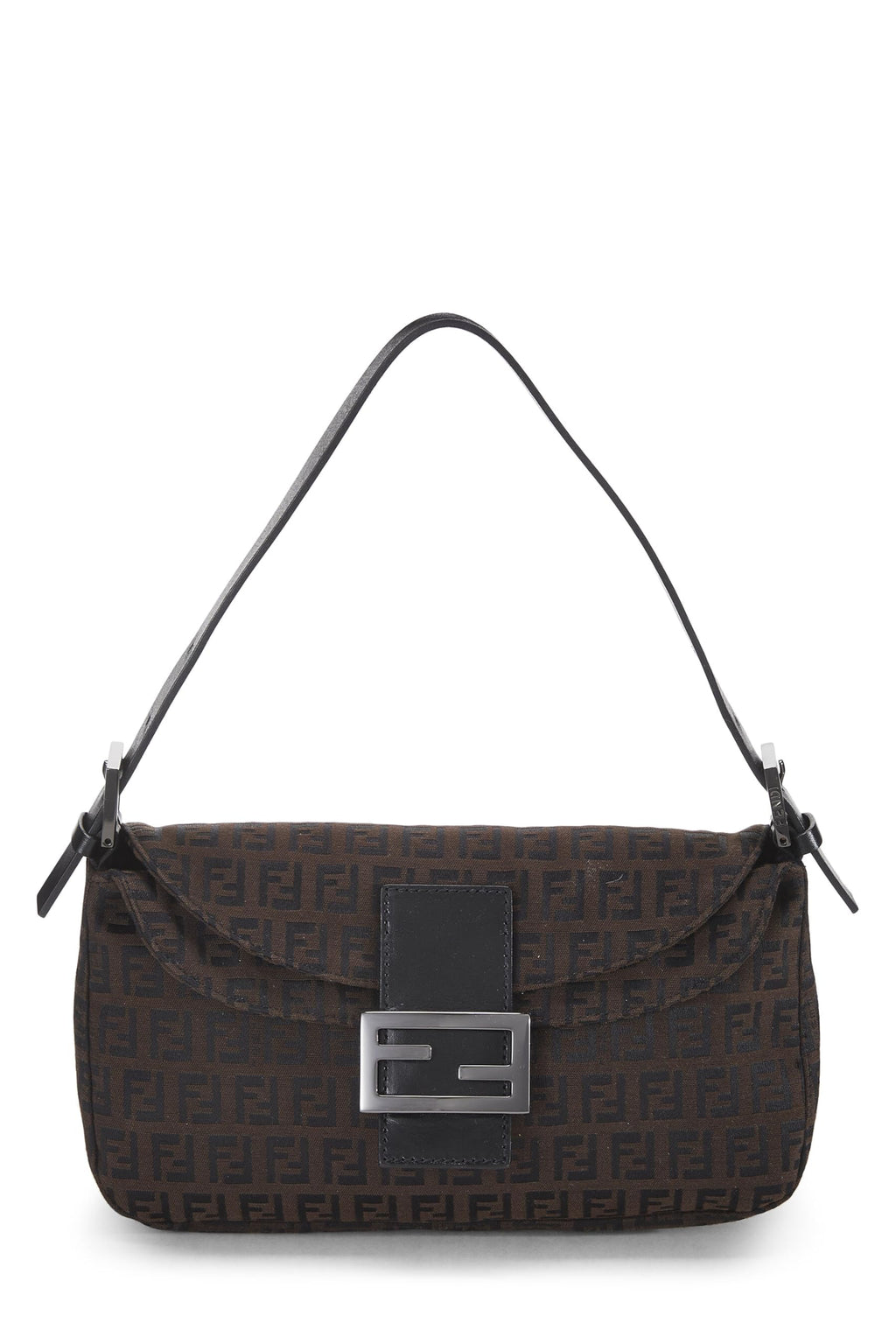 Fendi,  Brown Nylon Zucchino Shoulder Bag, Brown