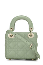 Dior,  Green Lambskin Leather Lady Dior Micro, Green